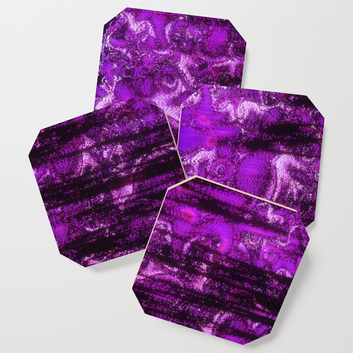 Purple Glitch Distortion Coaster