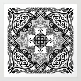 Mandala Symmetrical Geometric Pattern Art Print