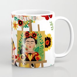Mexican Artist Frida Kahlo Inspired Pattern Coffee Mug