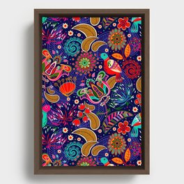 Floral ornaments texture Framed Canvas