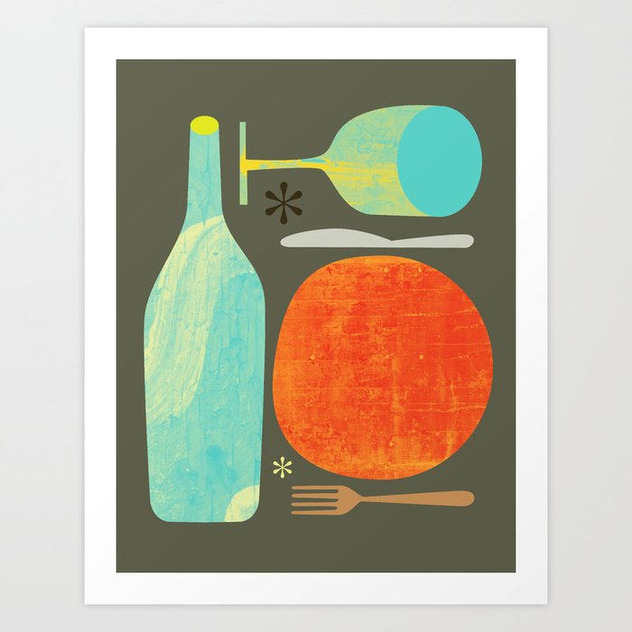 Wine & Dine Kitchen Art Art Print