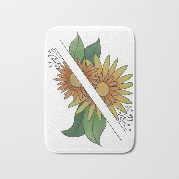 Separated Sunflowers Bath Mat