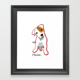 "Please" Jack Russell Terrier Puppy Framed Art Print