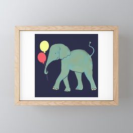 Baby Elephant with Balloons  Framed Mini Art Print