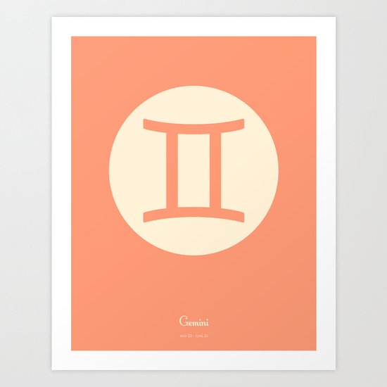 Gemini Symbol Pink Art Print