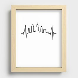 Chicago Skyline Heartbeat Heart Love Silhouette Chicago Recessed Framed Print