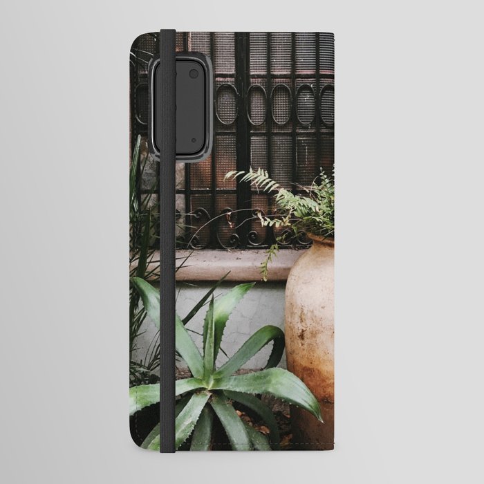 Mexico Photography - Small Garden With Plants By The Wall Android Wallet Case