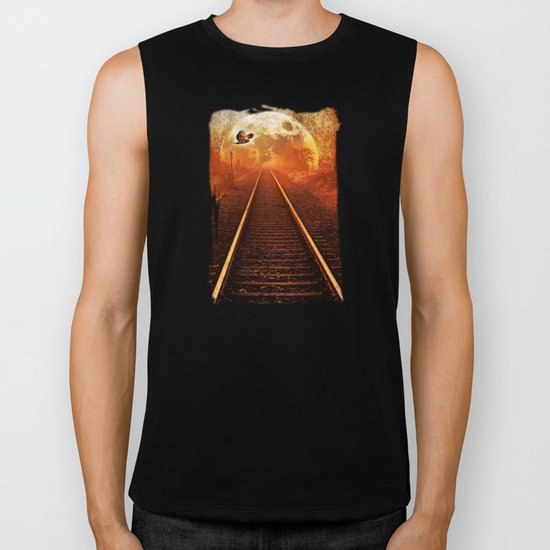 Railway to the moon Biker Tank