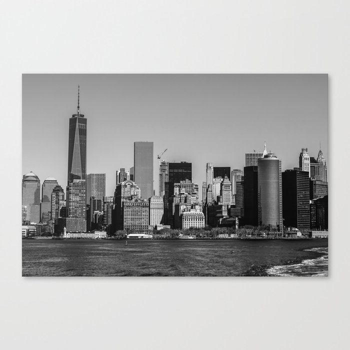 New York City Manhattan skyline black and white Canvas Print