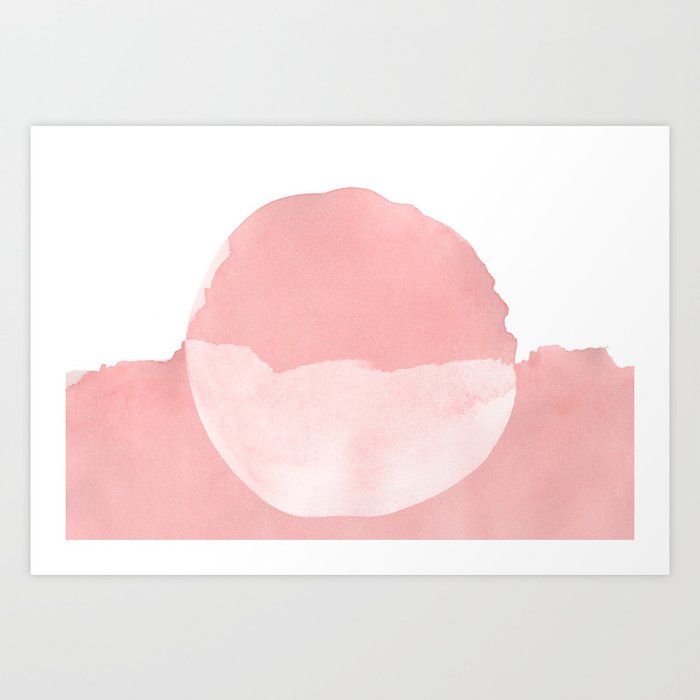Minimal Pink Abstract 08 Landscape Art Print