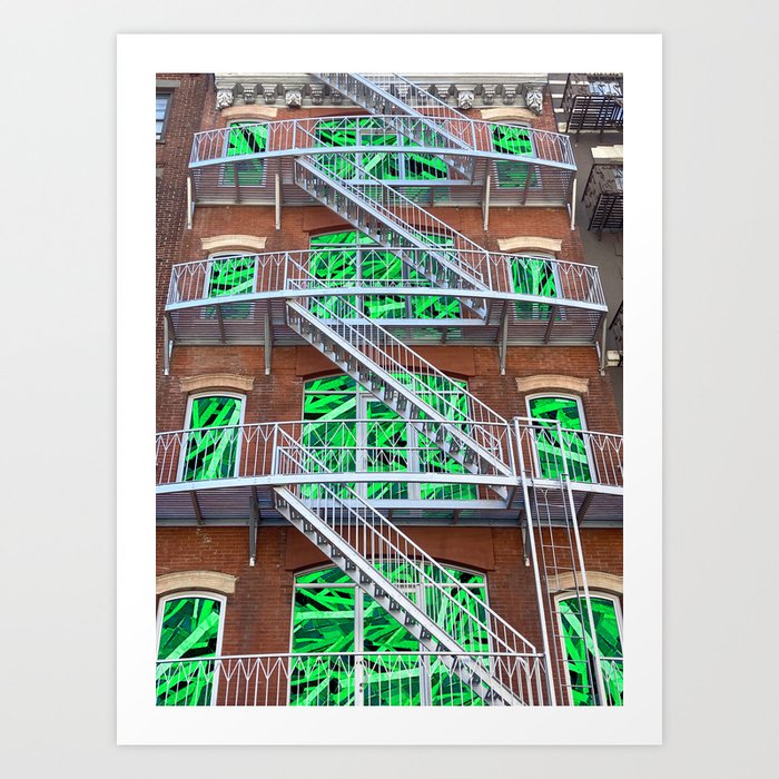 Fire Escape – Green Art Print