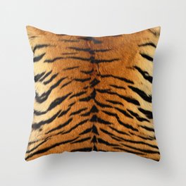 Faux Siberian Tiger Skin Design Throw Pillow