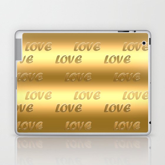 Gold Trendy Modern Love Collection Laptop & iPad Skin