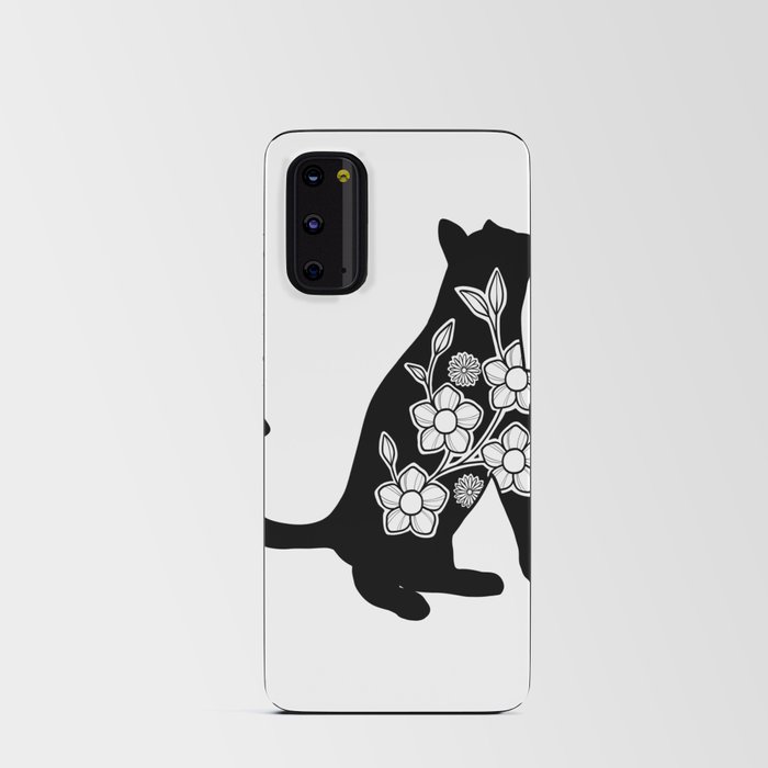 Cats Flowers Sillhouette Android Card Case