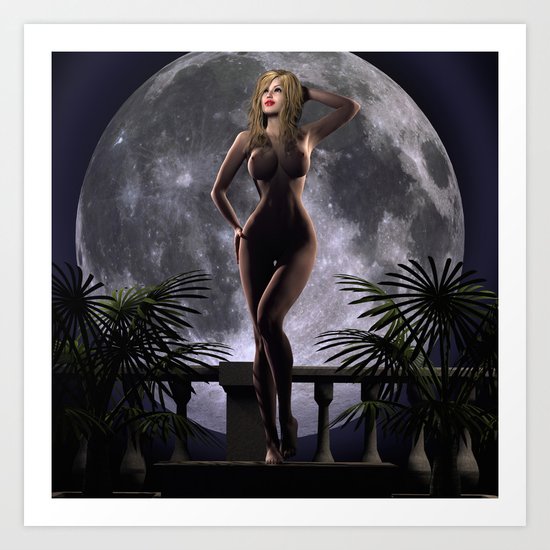 Nude Moon Art Print