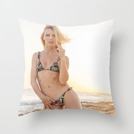 Babe on the Beach | Seductive | Attraction Throw Pillow