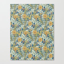 Maurice Pillard Verneuil - Dandelion Flowers- Reconstructed Antique Seamless Pattern Canvas Print