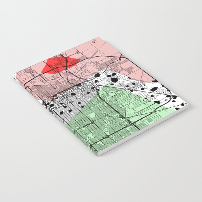Lubbock, USA - minimalist map collage Notebook