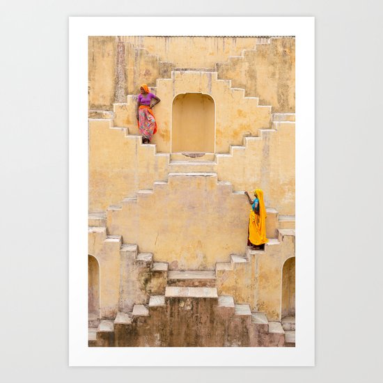 Amber Stepwell II, Rajasthan, India Art Print