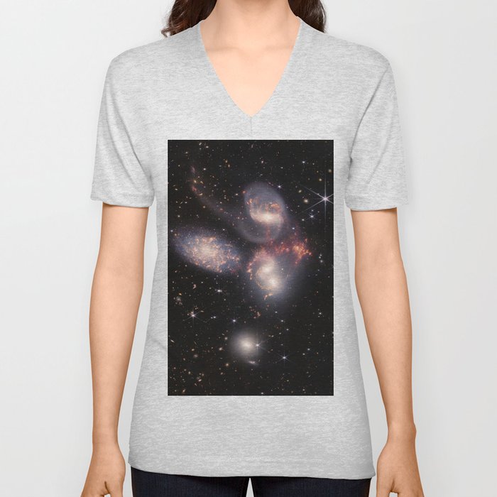 Stephan's Quintet (NIRCam and MIRI Composite Image) V Neck T Shirt