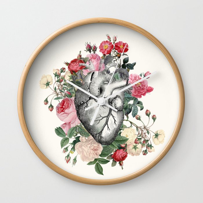 Roses for her Heart Wall Clock by Society6