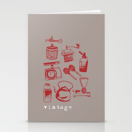 kitchen vintage Stationery Cards