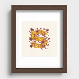 The Letter S with Florals Recessed Framed Print