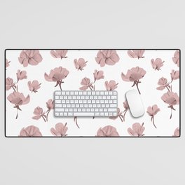 Simple Pink Flowers Desk Mat