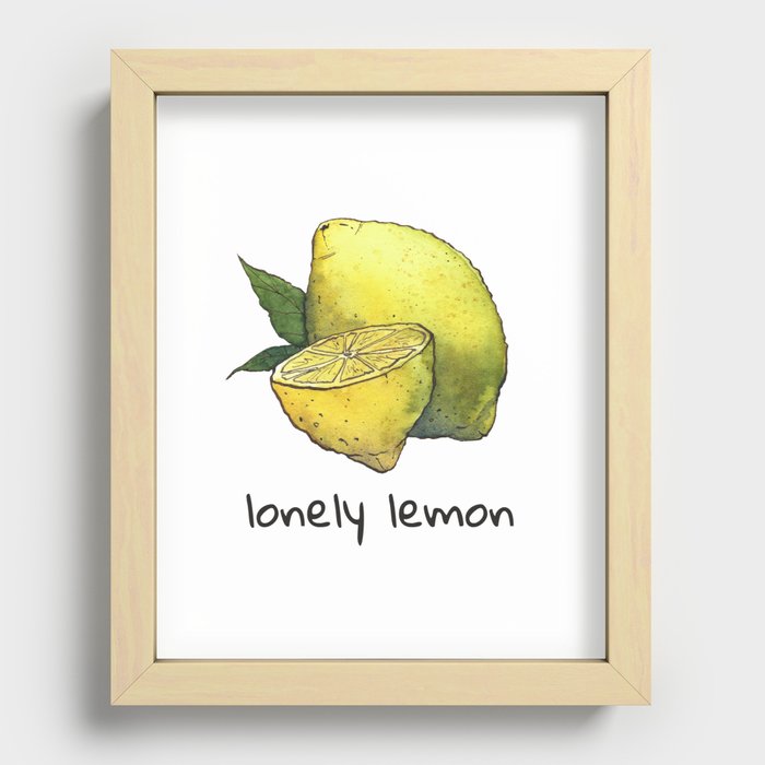 Lonely Lemon Recessed Framed Print