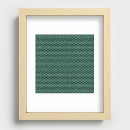 Emerald Green Gold Honeycomb Pattern Recessed Framed Print