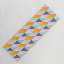 Color Block Triangle Pattern in Bright Pastels Yoga Mat