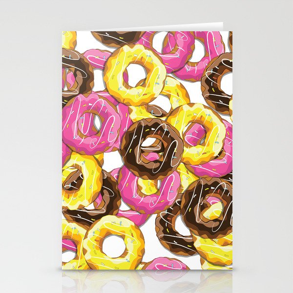 Delicious donut pattern Stationery Cards