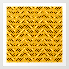 Diagonal Mudcloth Mustard Art Print
