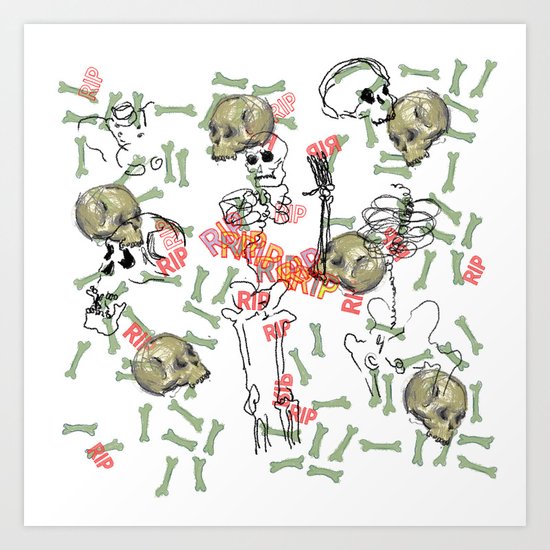 R.I.P. Funky skull joy death thing... I belive Art Print
