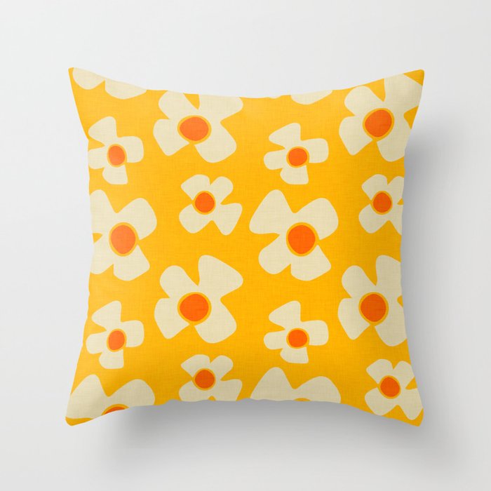 New Flower Daisy Yellow Throw Pillow
