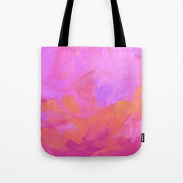 Electric pink sky artistic brush strokes Tote Bag