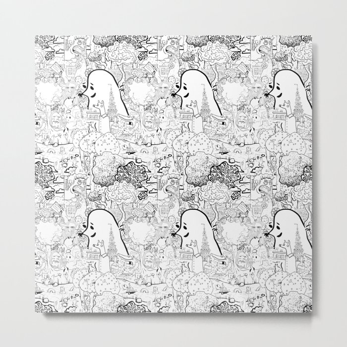 Three moles came to the city, and walking in the park Metal Print
