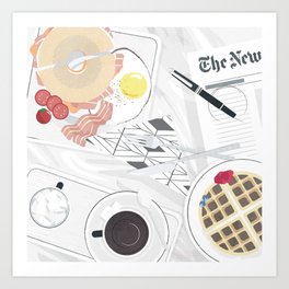Breakfast in Bed (New York) Art Print