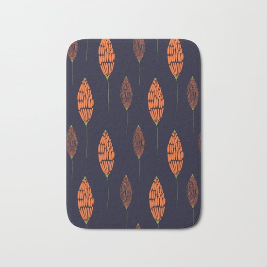 Abstract Floral Pattern Bath Mat