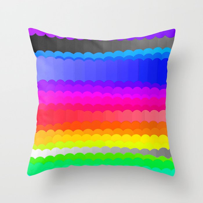 Rainbow and white S28 Throw Pillow