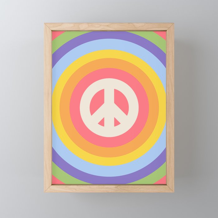 Rainbow Peace Framed Mini Art Print