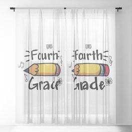 Fourth Grade Pencil Sheer Curtain