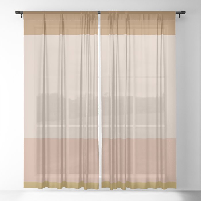 Contemporary Color Block X Sheer Curtain