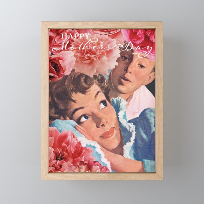 Happy Mother's Day Vintage Collage Framed Mini Art Print