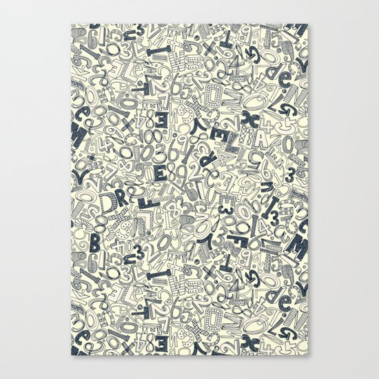 A1B2C3 indigo ivory Canvas Print