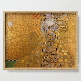 The Woman In Gold Bloch-Bauer I by Gustav Klimt Serving Tray