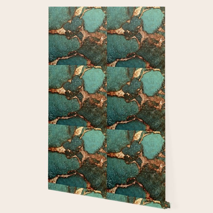 Emerald Green And Gold Wallpaper