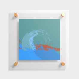 Kiki - Abstract Colorful Wave Art Design Pattern in Blue and Red Floating Acrylic Print