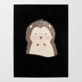 Bags Hedgehog Cute Autumn Kids Poster