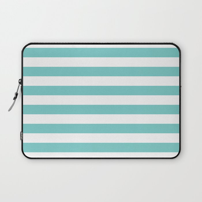 Horizontal Aqua Stripes Laptop Sleeve